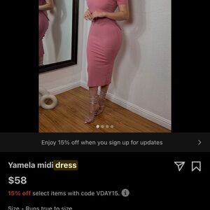 Midi pink dress